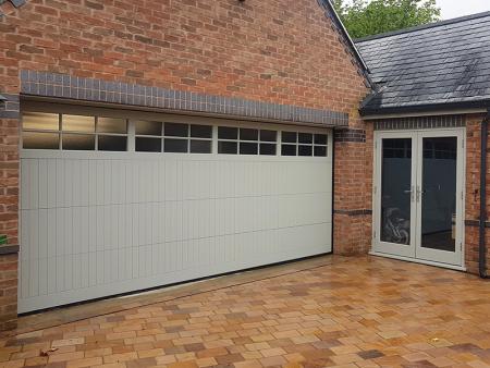 Timber Sectional Door in Pebble Grey